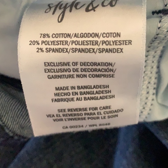 Style & co Jean with floral embroidery design 12 - Picture 8 of 8